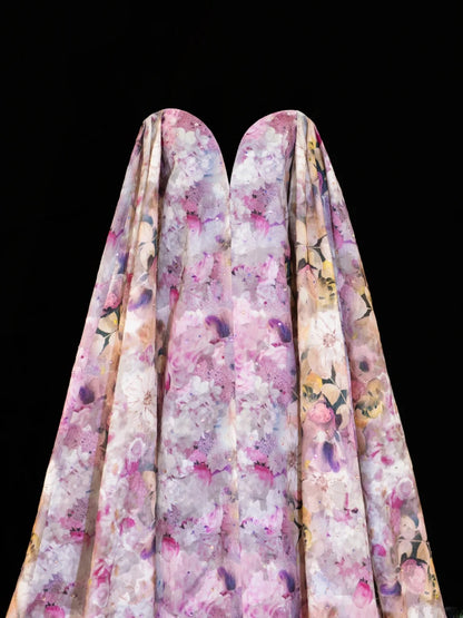 Elegantes, geblümtes A-Linien-Abendkleid mit Herzausschnitt und Cape aus Chiffon – ein beeindruckendes langes Abendkleid für festliche Anlässe (SA007)