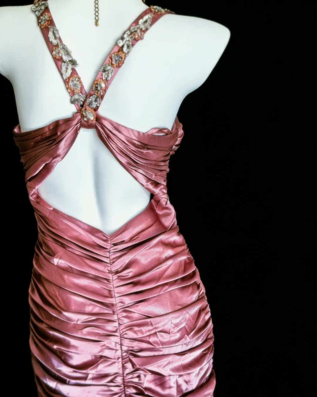 Robe fourreau vintage rose plissée à bretelles, robe de bal courte pour un 16e anniversaire, robe de cocktail, AS007