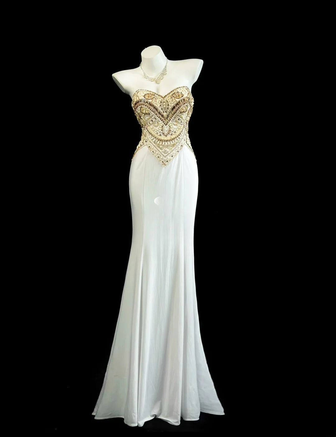 Sophisticated Prom Dresses Mermaid Sweetheart With Gold Beading Long Evening Dress Formal Outfits RB5821