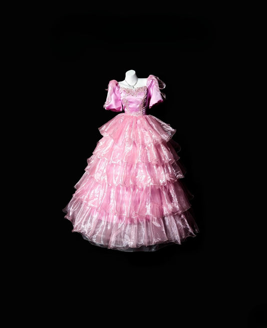 Pretty Ball Gown Square Neck Pink WIth Half Sleeve Moda 2000 Quince Dress Long 15 Quinceanera Dresses Ideas Formal Outfit RB6360