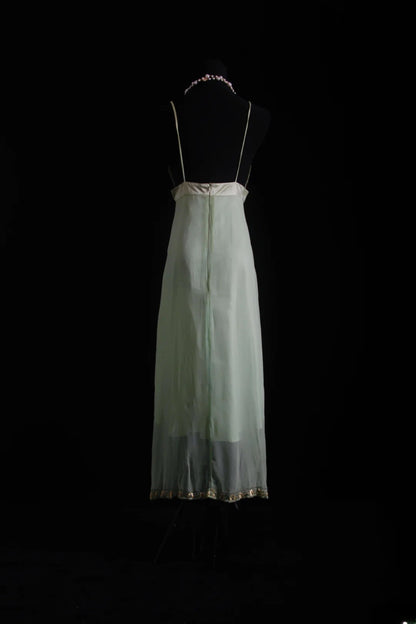 Retro-Kleid im 90er-Jahre-Stil mit asymmetrischem Saum, Spaghettiträgern, Perlen und Teelänge – ideal für Partys, formelle Anlässe und den 20. Geburtstag (AS008).