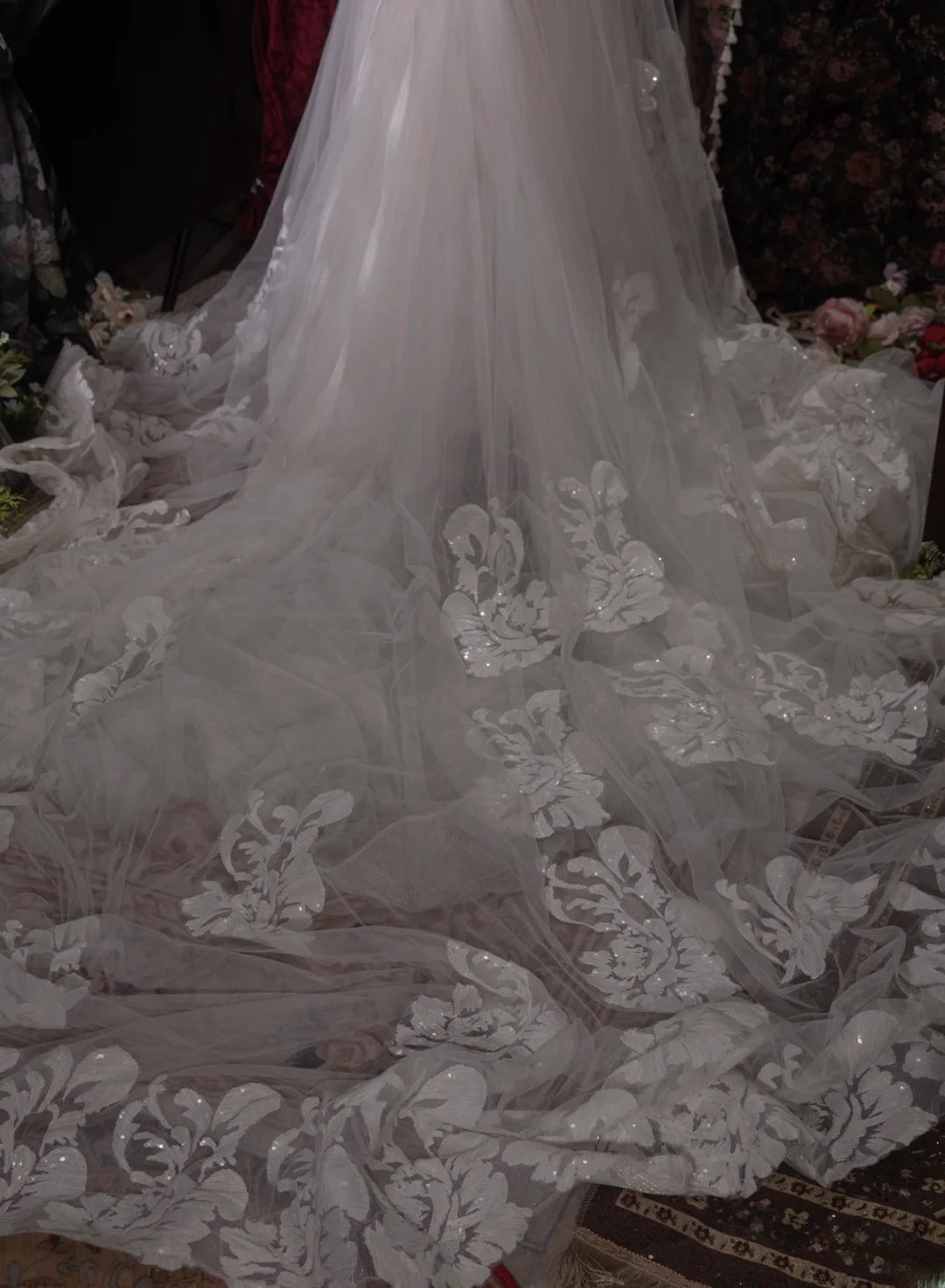 Vintage 80s Mermaid Sweetheart Lace Tulle White With Appliques Train Brides Gown Bridal Dress Wedding Dresses RB8032