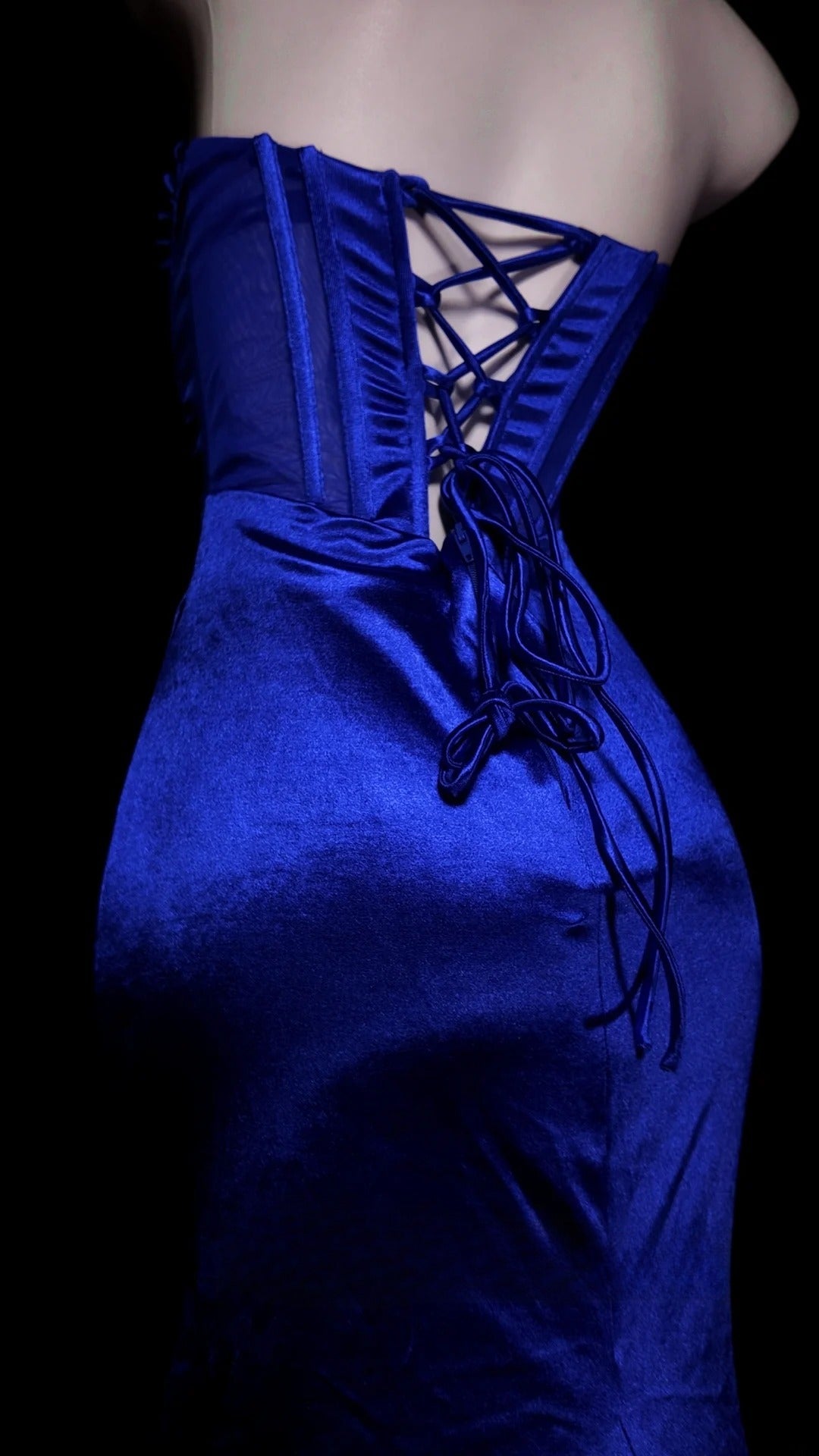 Royal Blue Prom Dress Mermaid Sweetheart Satin Modest Floor Length Formal Party Gown RB9817