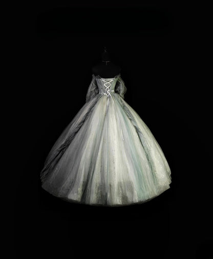 Pretty Ball Gown Off The Shoulder Gray With Sleeves Moda 2000 Quince Dress Long 15 Quinceanera Dresses Ideas Formal Outfit RB6362
