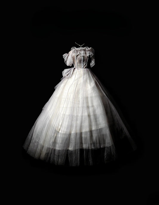 Pretty Ball Gown Off The Shoulder Gray With Sleeves Moda 2000 Quince Dress Long 15 Quinceanera Dresses Ideas Formal Outfits RB6363