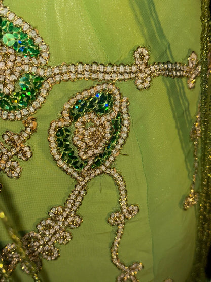 Modeste Robes de bal Sirène Asymétrique Vert avec Perles Longues Tenues de Soirée Formelles RB3355