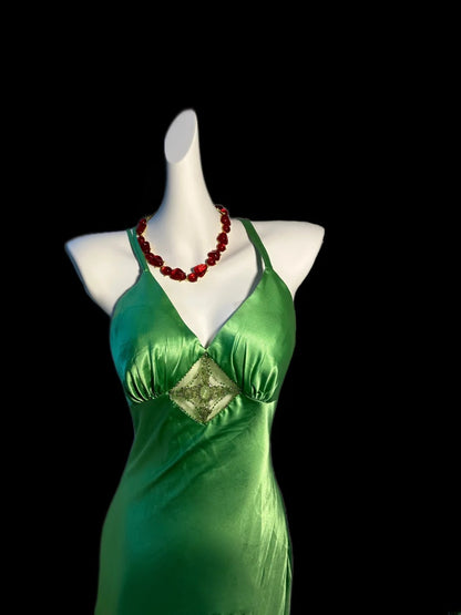 Modest Sheath Spaghetti Strap Green Satin Evening Dresses High School Teens Senior Night Dance Prom Outfits AS014