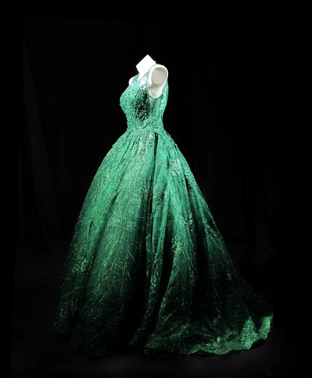 Sophisticated Prom Dresses Ball Gown Scoop Dark Green Tulle With Beading Long Sweet 15 16 Dress Formal Outfits RB5826