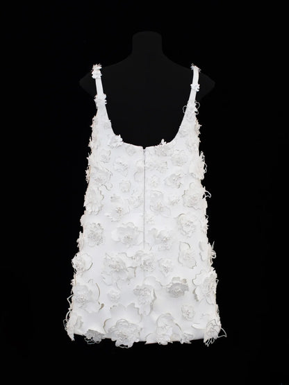 Robes de mariée élégantes et modestes pour la mariée, coupe trapèze, col carré orné de fleurs, courtes, tailles petites et grandes, SA016