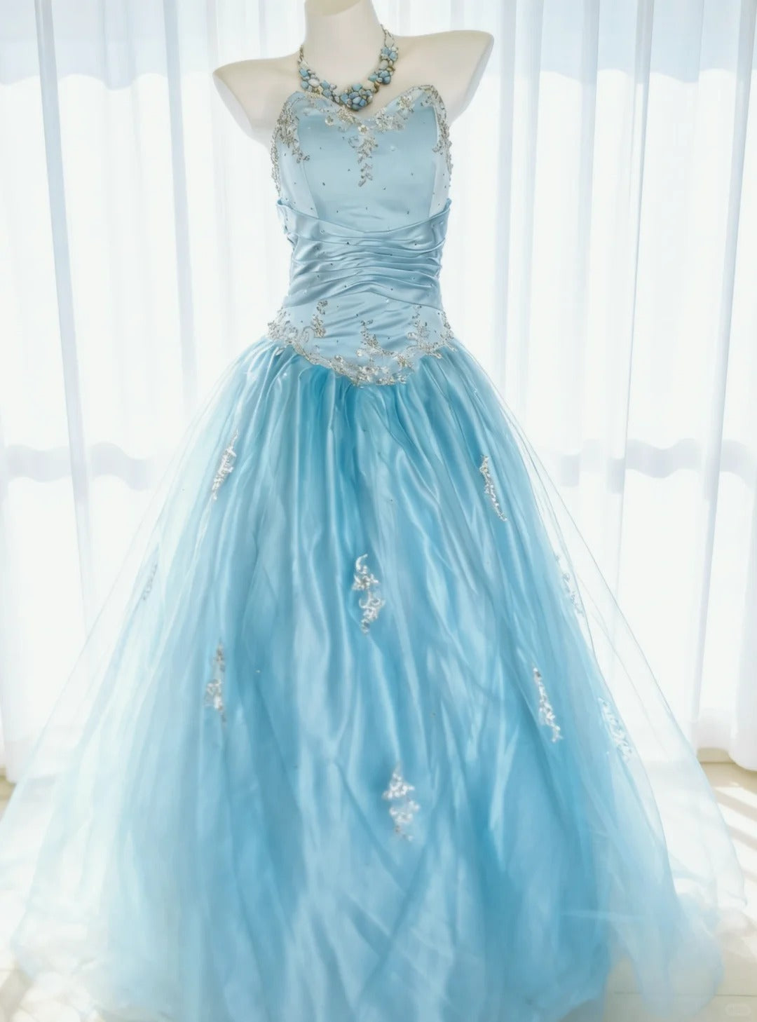 Robe de bal vintage bustier cœur en tulle sans manches, longue, pour quinceañera, tenue d'anniversaire Sweet 15/16 AS016