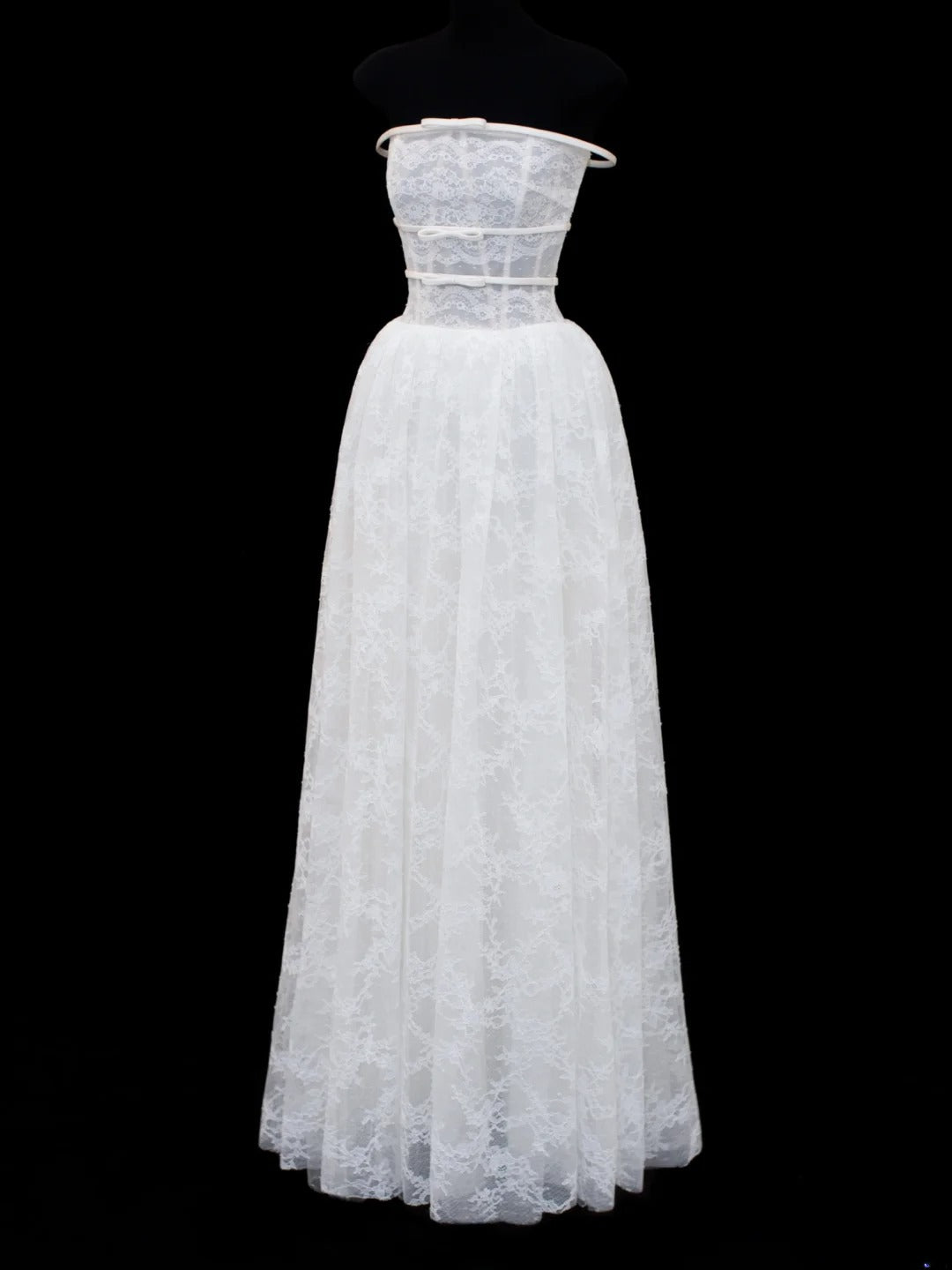 Prinzessinnen-Hochzeitskleider, elegant und schlicht, A-Linie, trägerlos, Spitze, weiß, Brautkleider in kleinen/großen Größen für Damen SA017