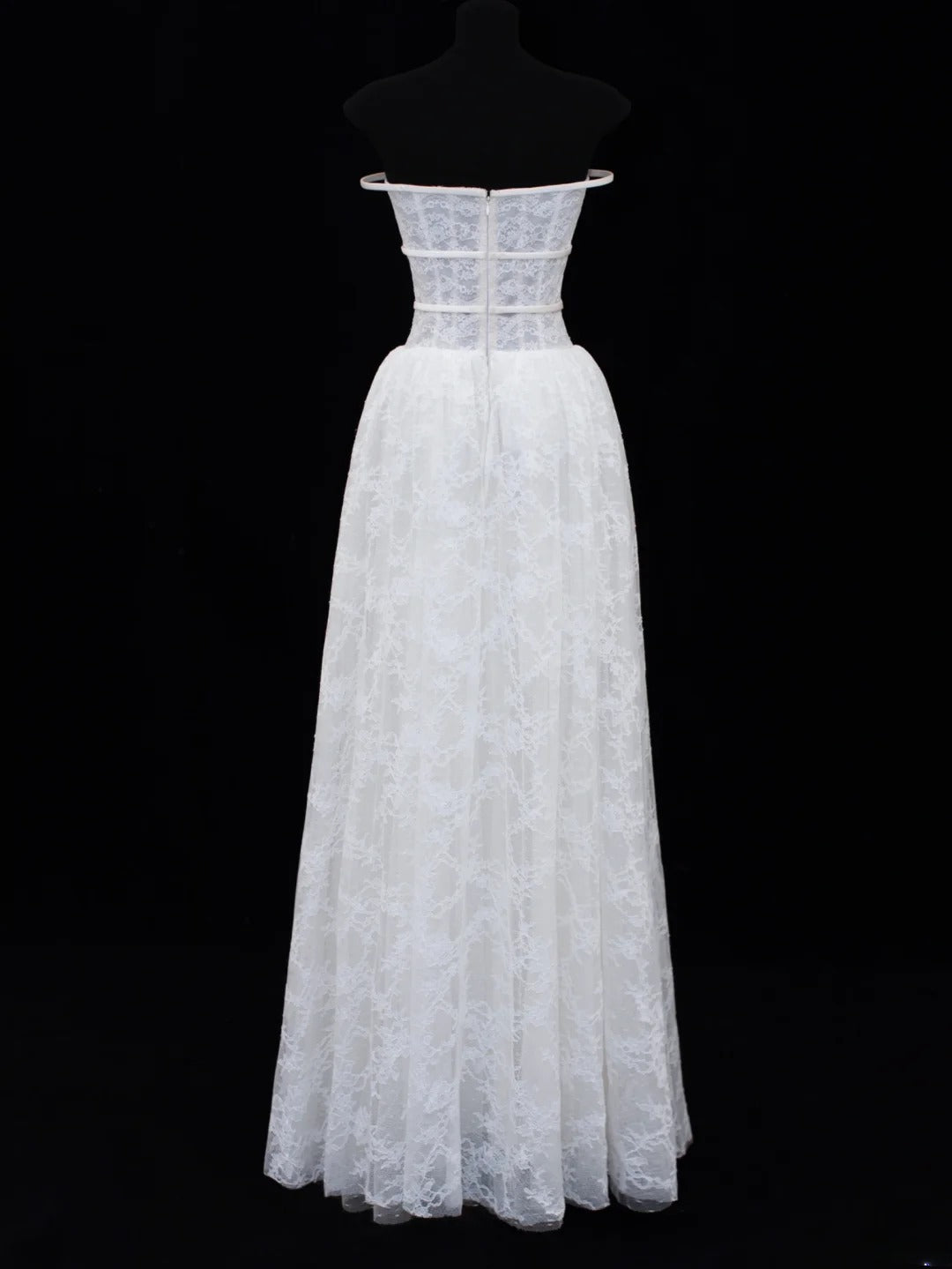 Prinzessinnen-Hochzeitskleider, elegant und schlicht, A-Linie, trägerlos, Spitze, weiß, Brautkleider in kleinen/großen Größen für Damen SA017