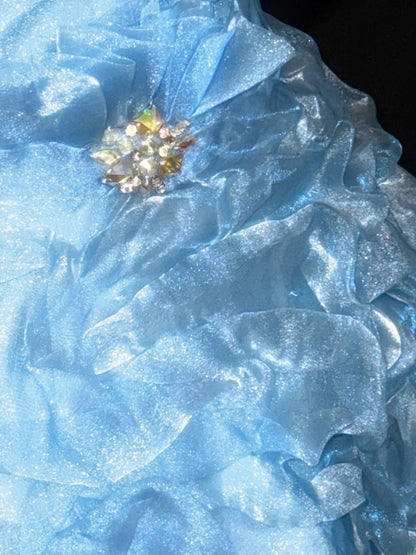 Elegante Ballkleider Trägerlose blaue Minikleider für den Schulabschluss Kurze High School für die 8. Klasse Abschlussball-Inspiration Homecoming-Kleid RB3359