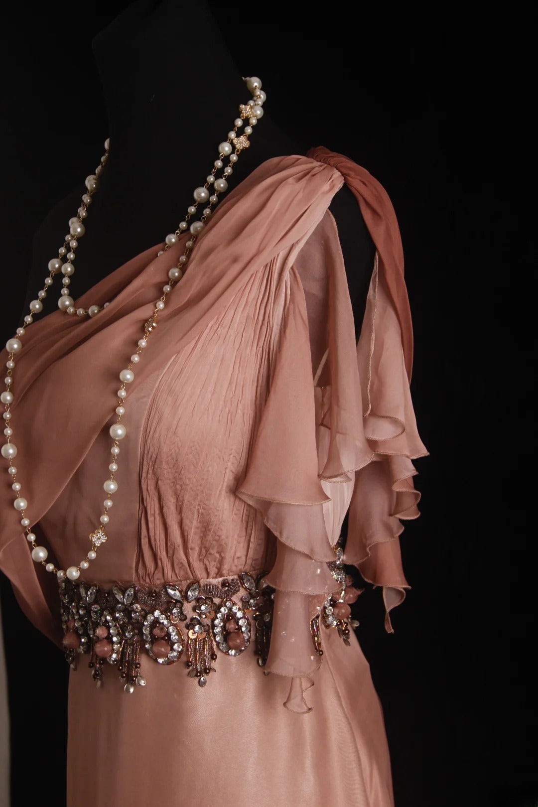 Vintage-Abendkleider im Stil der 90er Jahre, formell, A-Linie, One-Shoulder, rosa Chiffon, lange Partykleider, AS017