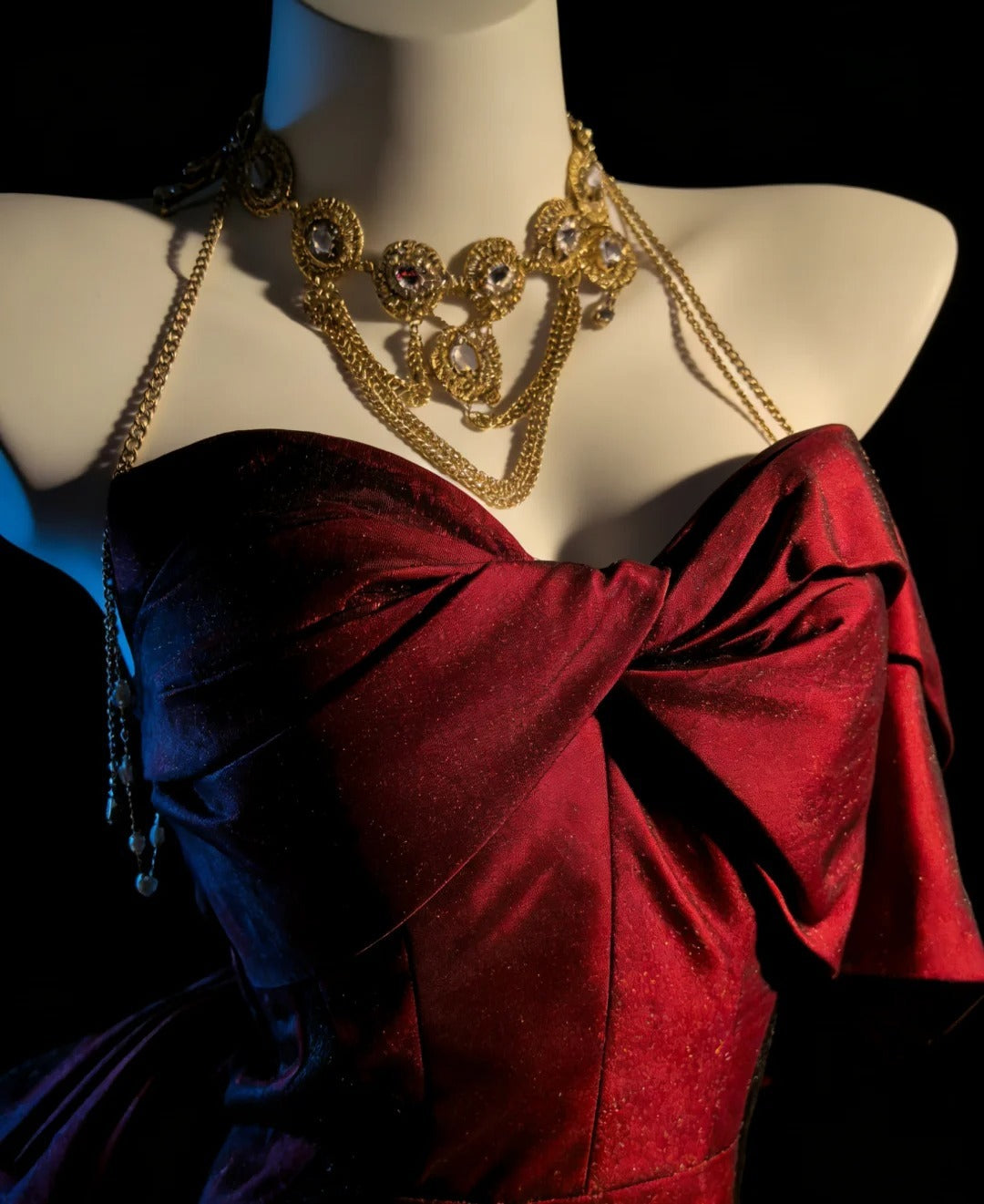 Einzigartiges Meerjungfrauen-Abendkleid aus burgunderrotem Satin mit schwarzem Tüll-Oberteil für Damen, langes Ballkleid, 20. Geburtstagskleid AS018