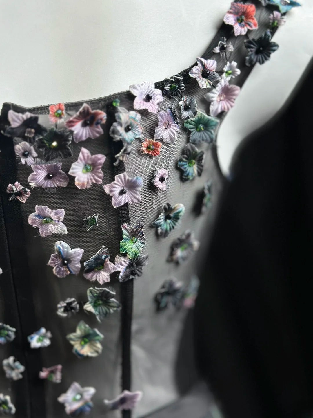 Refined Prom Dresses A line Square Neck Floral Satin With Flowers Evening Dress Formal Outfits RB5828