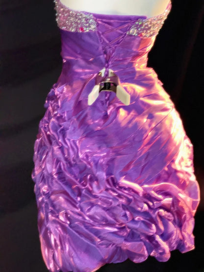 Classy 2026 Sheath Strapless Grape Mini Graduation Dresses Short High School For 8th Grade Senior Inspo Homecoming Gown RB3360