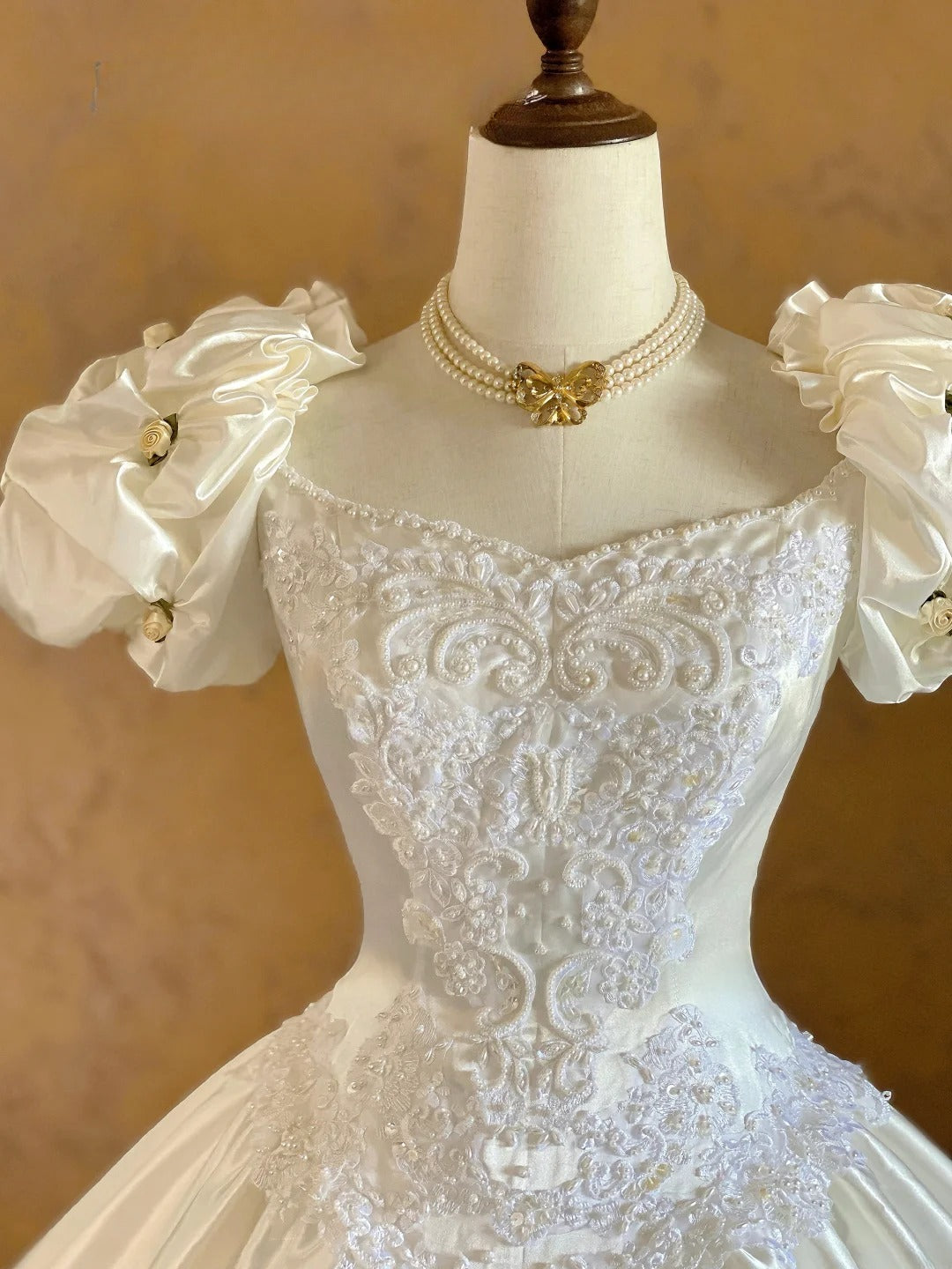 Wedding Dress Elegant Ball Gown Square Neck Bridal Gown Floor Length for Wedding Ceremony RB9016