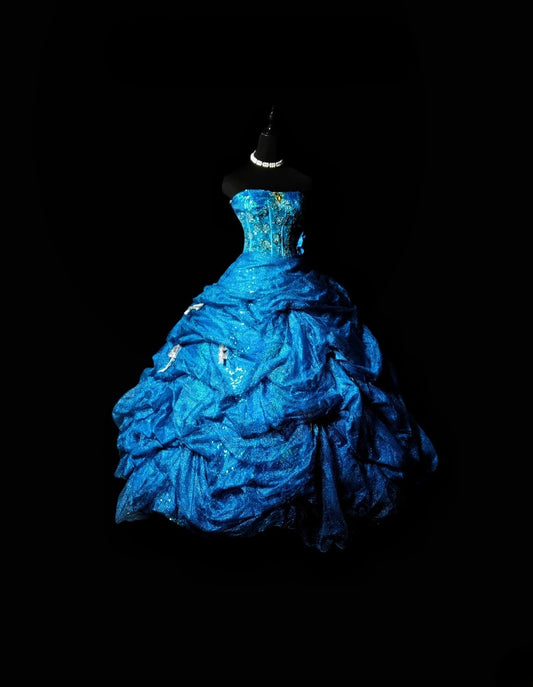 Pretty Ball Gown Strapless Royal Blue Quinceañera Dress Moda 2000 Long 15 Quinceanera Dresses Ideas Sweet 16 Outfits RB6371