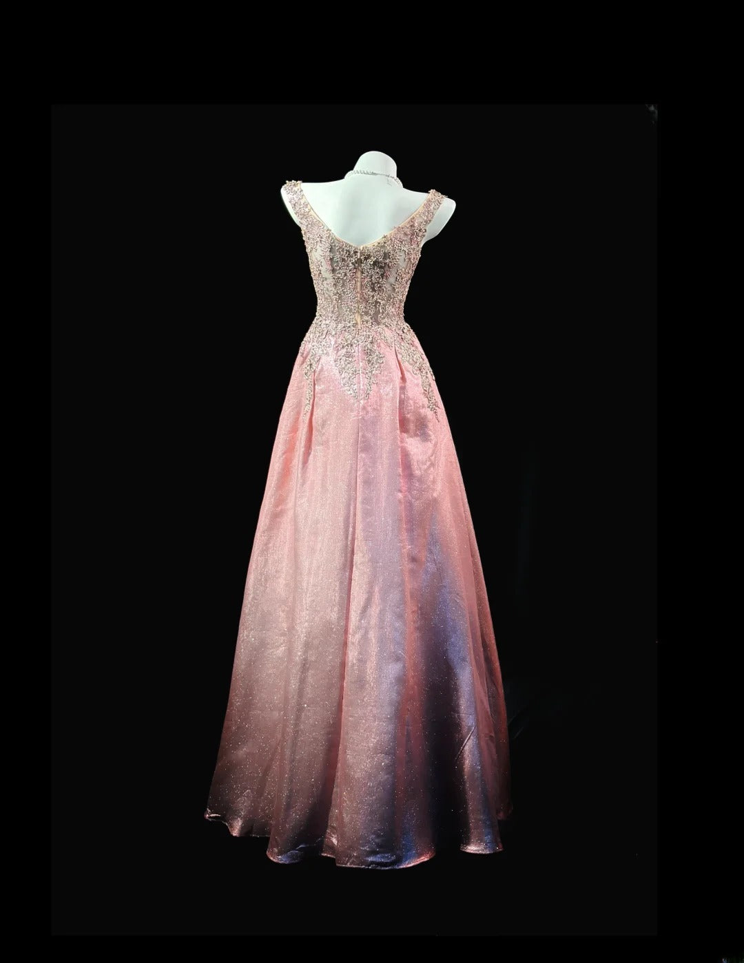 Classy Prom Dresses A Line V Neck Pink Sequin With Appliqued Evening Dress Formal Outfits RB5832
