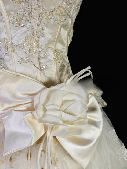 Pretty Ball Gown Strapless Light Gold Quinceañera Dress Moda 2000 Long 15 Quinceanera Dresses Ideas Sweet 16 Outfits RB6373