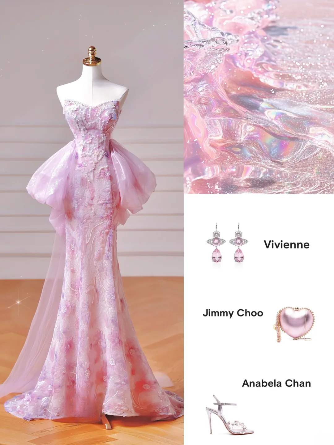 Robe de bal élégante et discrète, style sirène, décolleté cœur, rose à fleurs, corset, coupe ajustée, longue, élégante, idéale pour les adolescentes et les lycéennes (AQ027)