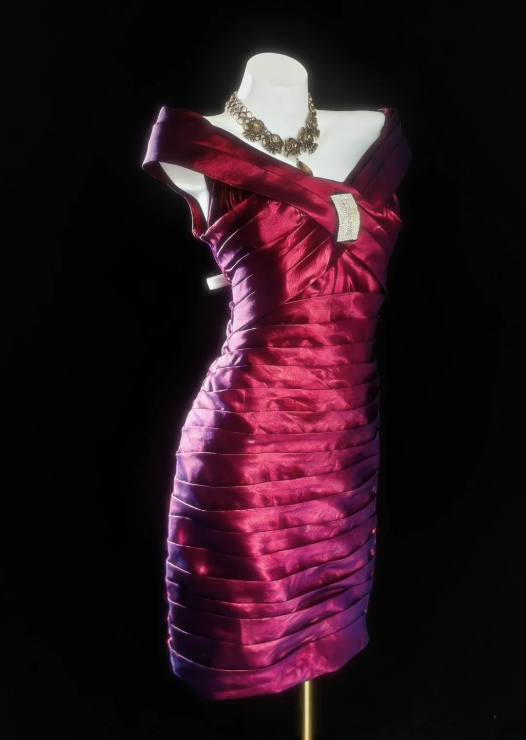 Robe fourreau rétro fuchsia à épaules dénudées, robe courte pour un 18e anniversaire, robe de bal de promo, robe de cocktail AS028