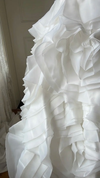 Sweet 16 Dresses Long Sweetheart White With Tiered Floor Length Ball Gown Sweet Sixteen Birthday Gown RC0398