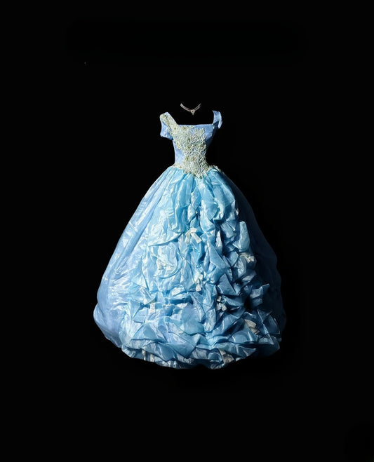 Modest Ball Gown Square Neck Blue Quinceañera Dress Moda 2000 Long 15 Quinceanera Dresses Ideas Sweet 16 Outfits RB6377