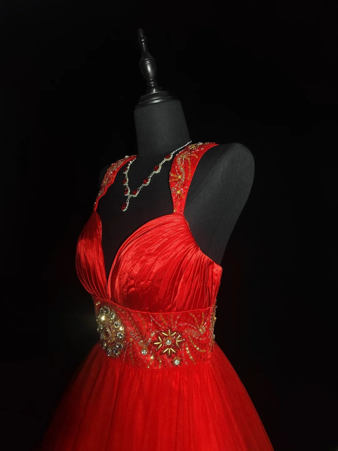 Robe de bal vintage bustier cœur en tulle rouge, robe de soirée courte pour un 16e anniversaire, robe de cocktail AS030