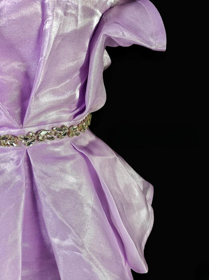 Vintage Prom Dresses Mermaid Strapless Lilac With Ruffled Long 1950s Retro Classy Party Formal Outfits RB6378