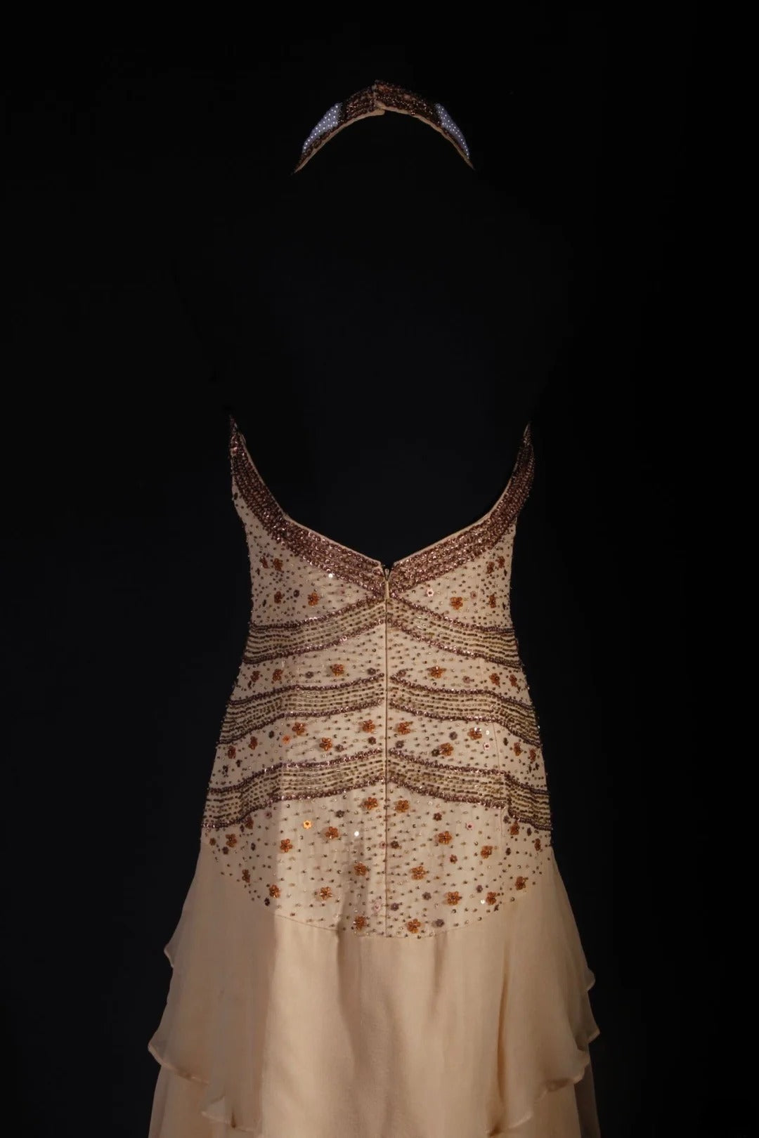 Vintage 90er Jahre Ballkleider für Damen, asymmetrischer Saum aus Chiffon mit Perlenstickerei, formelle Abendkleider für Tanz und Party AS032