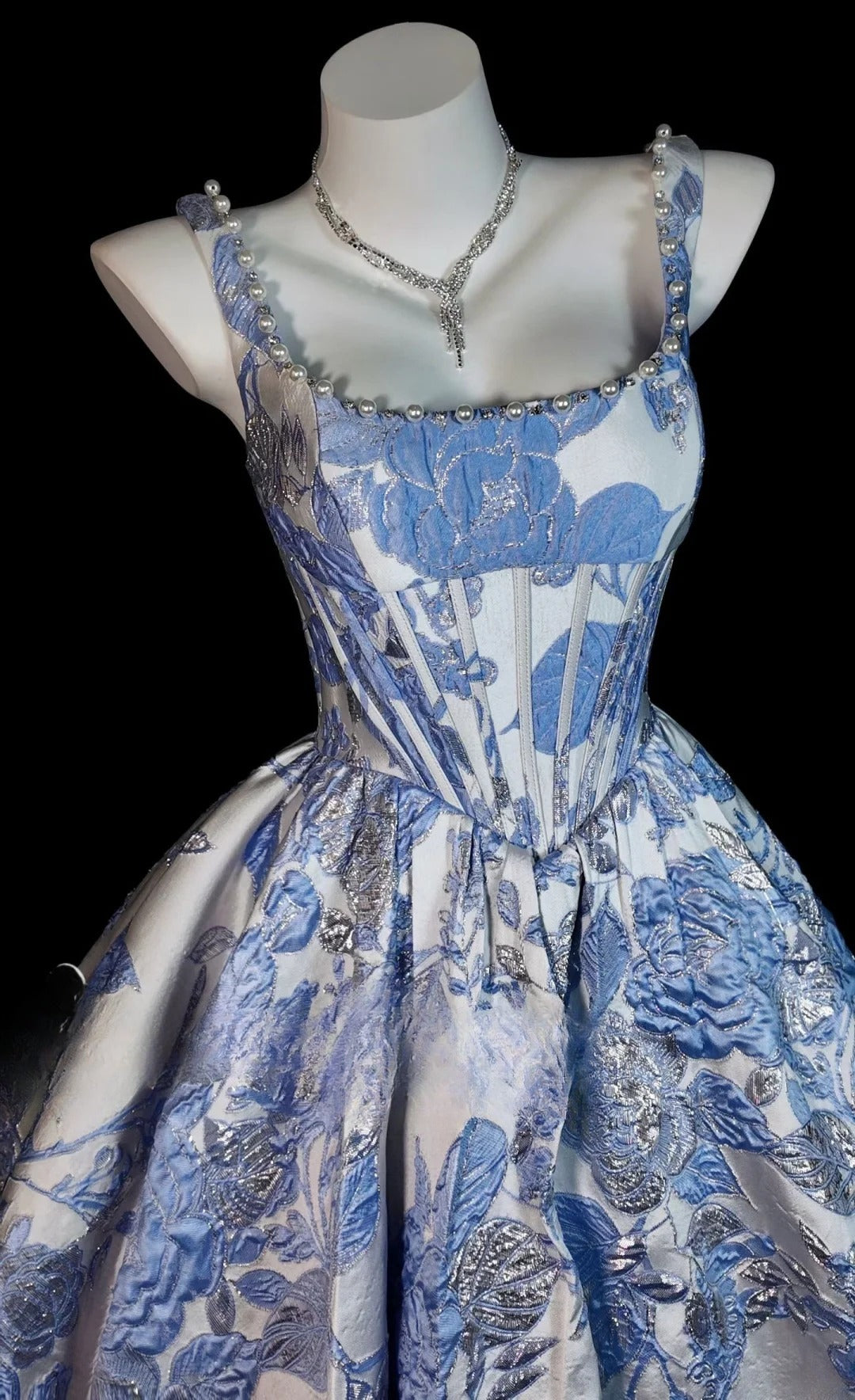 Sweet 16 Dress Blue Ball Gown Square Neck With Beading Sweet Sixteen Dress RB9836