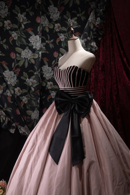 Charming Ball Gown Sweetheart Satin With Bow Long Quince Dress Quinceanera Dresses Formal Birthday Outfits RB8060