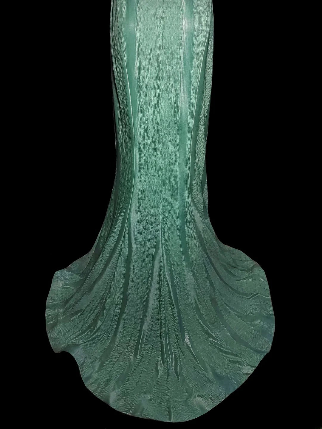 Robe de soirée longue vert menthe, col en V, style sirène, taille modeste, idéale pour les lycéennes en fin d'année (AS037)