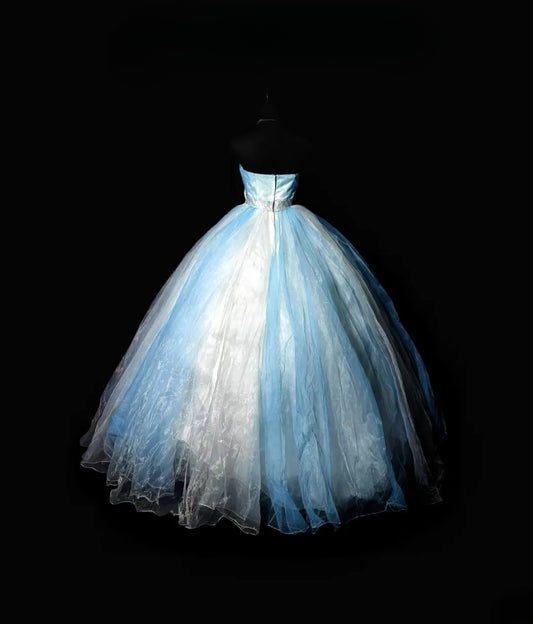 Modest Ball Gown Strapless Light Blue Quinceañera Dress Moda 2000 Long 15 Quinceanera Dresses Ideas Sweet 16 Outfits RB6381