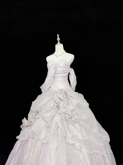 Fairy-tale Ball Gown Sweetheart Light Lilac With Tiered Layers Quince Dress Voluminous Sweet 16 Sweet Sixteen Outfits Vestido de RB7409