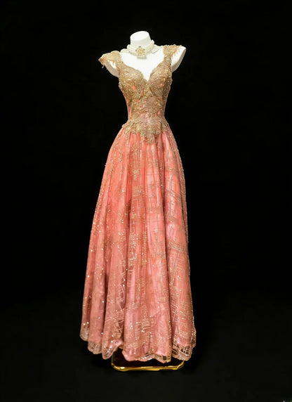 Robe de bal vintage bustier cœur à sequins et appliques, longue, pour quinceañera, tenue d'anniversaire Sweet 15/16 AS039