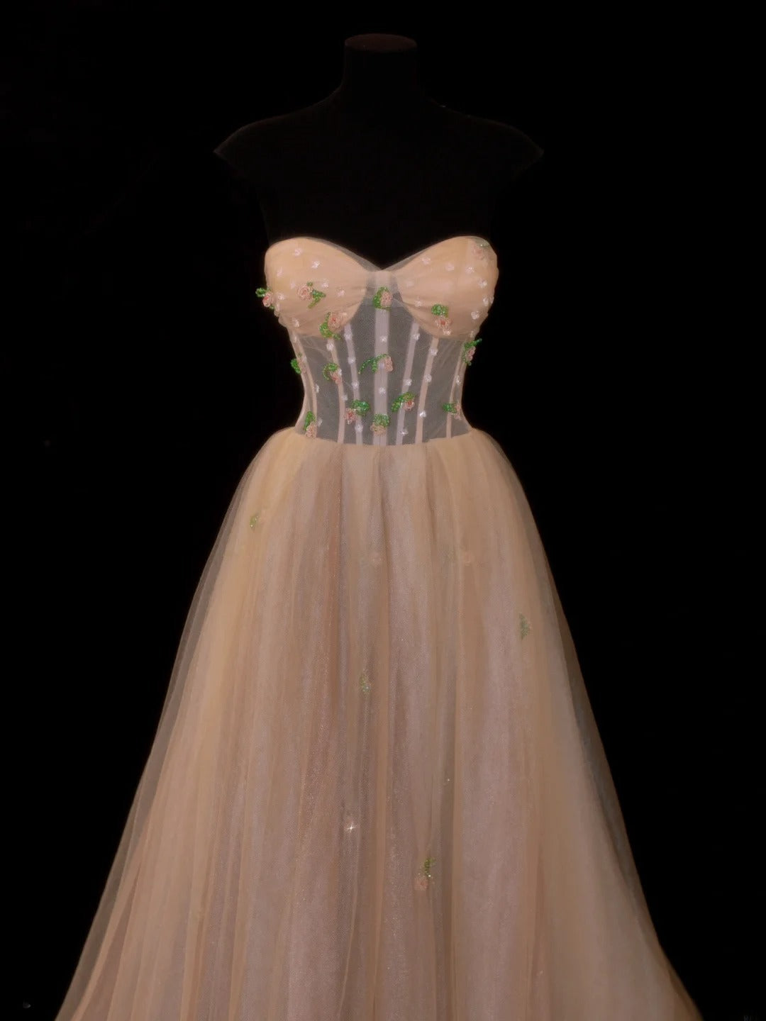 Robe de bal sobre et élégante, bustier cœur en tulle rose, robe longue de soirée formelle SA039
