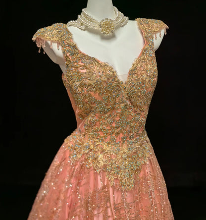 Robe de bal vintage bustier cœur à sequins et appliques, longue, pour quinceañera, tenue d'anniversaire Sweet 15/16 AS039