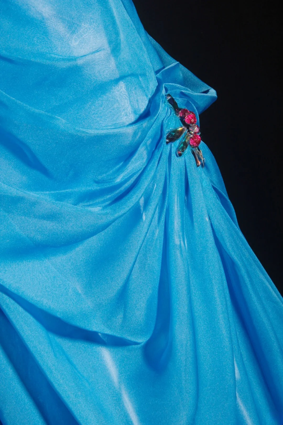 Vintage-Abendkleider im Stil der 90er Jahre, formell, A-Linie, V-Ausschnitt, blauer Chiffon mit Perlenstickerei, lange Partykleider, Ballkleider AS040