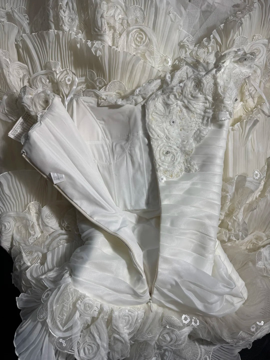 Boho-Meerjungfrauenkleid mit schulterfreiem Ausschnitt, kurzen Ärmeln, weißer, gestufter Spitze, langem Vintage-Schnitt, tailliert, im Stil der 1920er Jahre, AS041