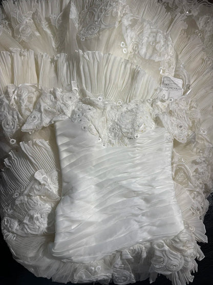 Boho-Meerjungfrauenkleid mit schulterfreiem Ausschnitt, kurzen Ärmeln, weißer, gestufter Spitze, langem Vintage-Schnitt, tailliert, im Stil der 1920er Jahre, AS041