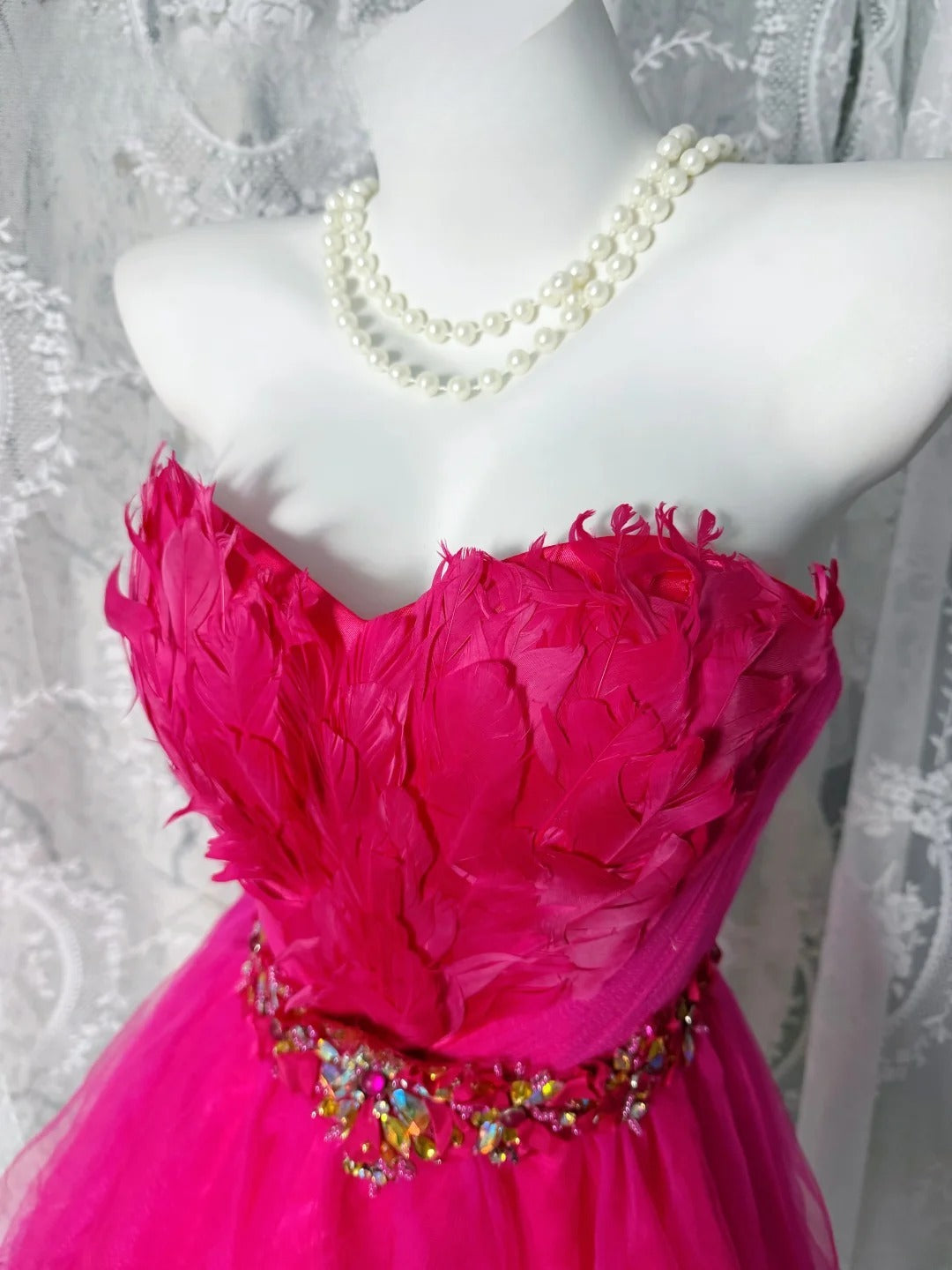 Cute Hoco Dress Ball Gown Pink Tulle Sweetheart Short Homecoming Party Dresses RB9846