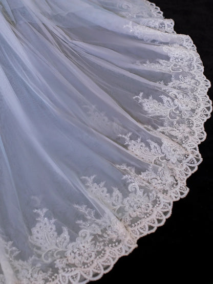 Robe de bal sobre et élégante, robe de soirée longue en tulle bleu à épaules dénudées, style SA045