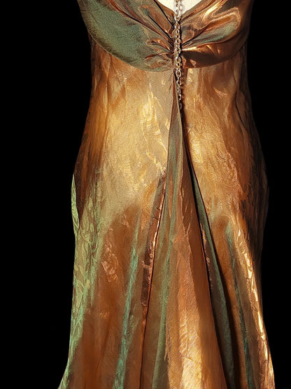 Robe de bal longue sans manches à bretelles spaghetti style sirène rétro années 60, ornée de fleurs, idéale pour les fêtes de fin d'année scolaire (AS046)