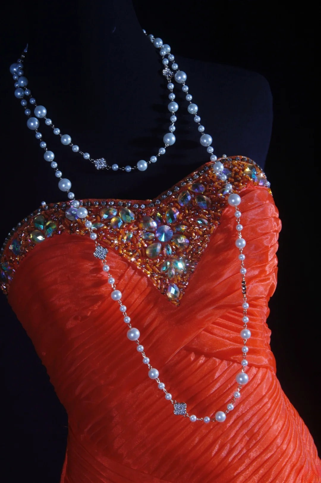 Vintage Meerjungfrauen-Kleid, langes rotes Partykleid mit Tüllperlen, 50er Jahre Retro-Chic, Geburtstags-, Dinner- und Ballkleid AS047