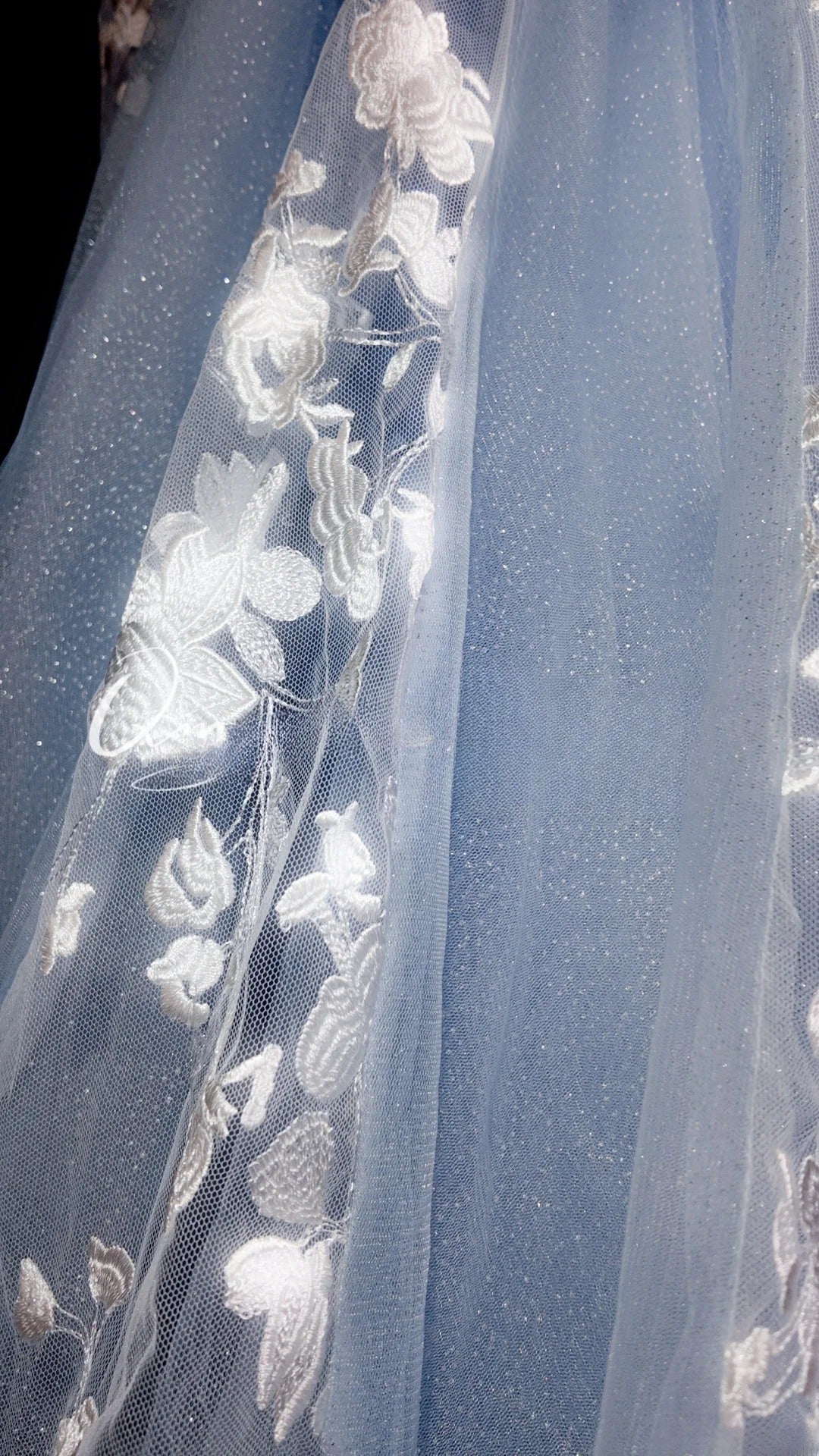 Lace Prom Dress Inspo Mermaid Spaghetti Straps Light Sky Blue Tulle Modest With Slit Formal Party Gown RB9849