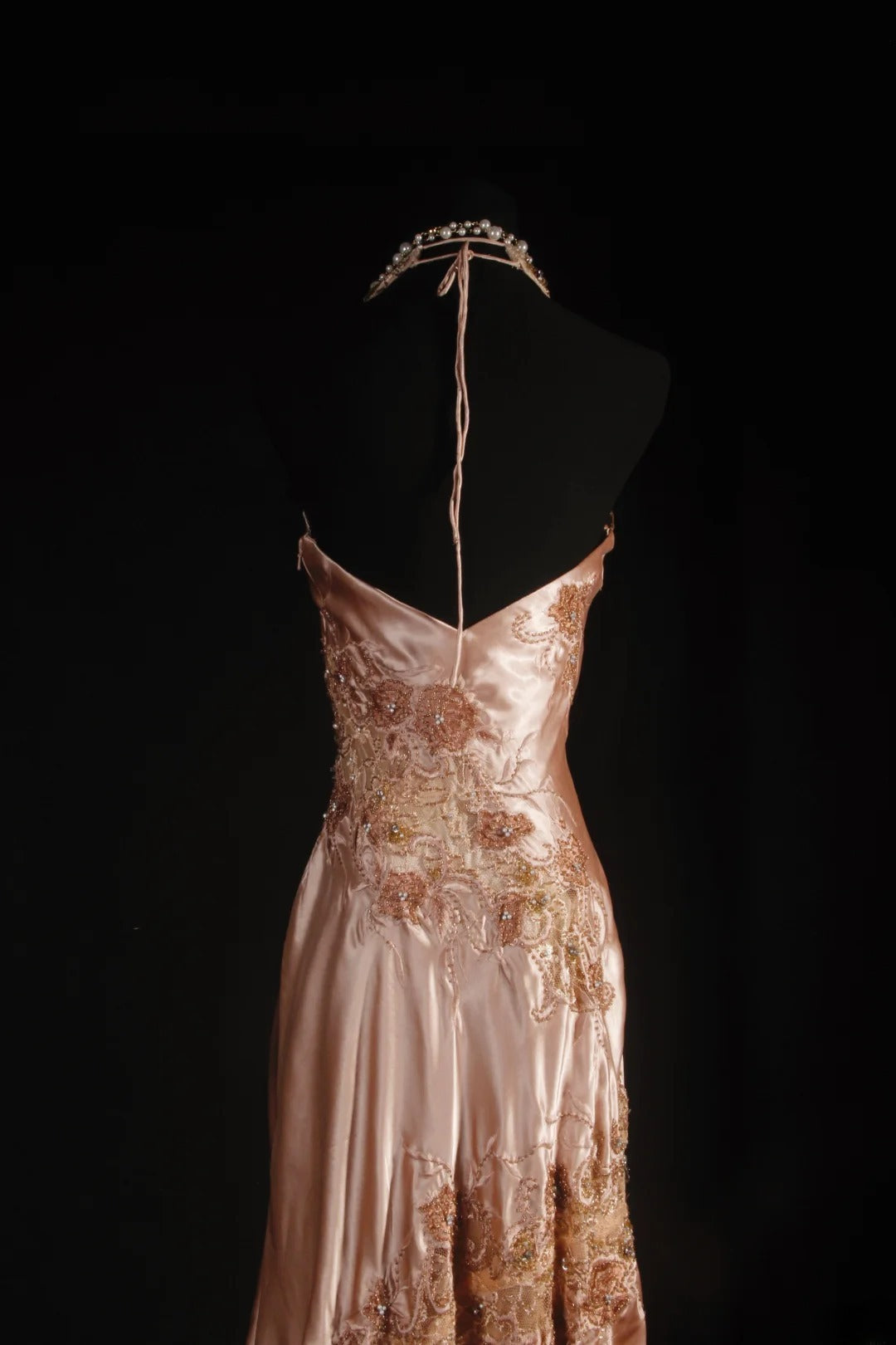 Cocktailkleid für Damen, Meerjungfrauen-Stil, Neckholder, rosafarbener Satin, lang, für Abschlussfeier, Ballkleid AS048