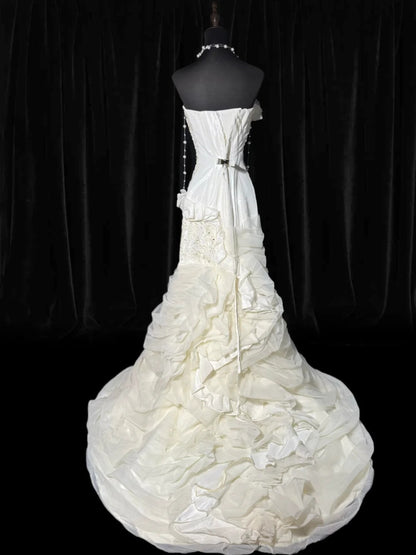 Robes de mariée longues et intemporelles, inspiration années 70, robes élégantes sirène bustier cœur, style bohème, avec corset en dentelle, robe de mariée cintrée, tailles petites et grandes (AS049)